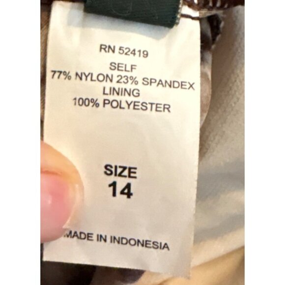 Lauren Ralph Lauren Leopard Print Tankini Top & Solid Brown Bikini Bottoms Sz 14 - Picture 8 of 14